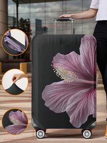 Capac compartiment bagaje cu model floral, 18-32 inch, capac flexibil pentru compartiment bagaje, potrivit pentru capacul compartimentului bagaje de 18-32 inch, protector anti-zgârieturi, protector compartiment bagaje, capac protector pentru compartiment bagaje, capac de protecție, capac anti-praf, husă de praf pentru valiză, accesorii de călătorie, înapoi la școală, rechizite școlare, magazin, înapoi la școală, sală de clasă, coajă