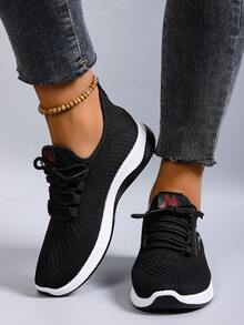 STEPREACH Women's Spring New Casual Sneakers, Breathable Mesh Fabric, Comfortable Work Shoes, Non-Slip Flat Lace-Up Shoes