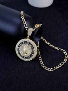 قلادة يد الصلاة المطلية بالذهب قطعة واحدة مع سلسلة فيجارو - الأيدي المصلية - مشاهدة 14