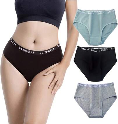 YUGUO HOME Ropa Interior de Algodón para Mujer en Tallas Grandes, Transpirable Ropa Interior para Mujer, Paquete de 6 Bragas de Algodón para Mujer