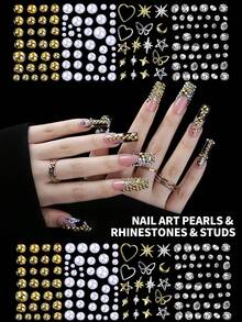 24 Grid Nail Charms, Nail Art Kit With Multi Shapes Nail Charms And Gems, Flatback AB Nail Rhinestones, Colorful 3D Hawaii Flowers Nail Jewels Clear White Pink Gold Pearls Flatback Resin Jelly Rhinestones And Gems For DIY Nail Design Crafts Make Up