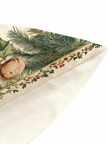 1pc Christmas Tree Printed Table Runner, Christmas Decor Linen-Like Table Runner, Table Runner, 1pc Table Runner, 4pcs Placemats, 1pc Cushion Cover, 3 Products Available, Seasonal Home Decor Indoor/Outdoor Party Supplies, Winter Home Decor, Christmas Decoration, Christmas Room Decor, Christmas Party Decoration