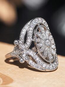 1 Chiếc nhẫn Cubic Zirconia sang trọng dành cho nữ làm quà tặng ngày lễ tình nhân - 1 # - Xem 4