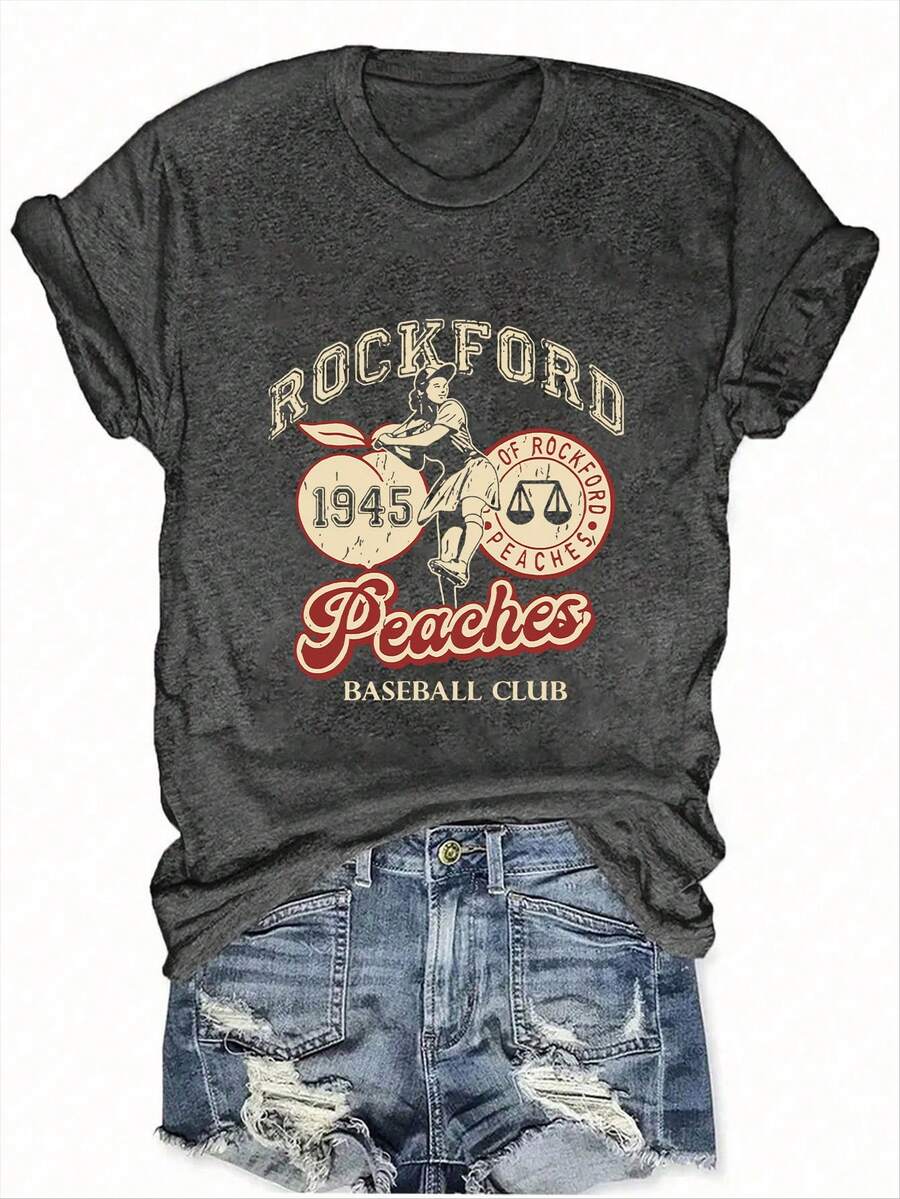 Camiseta de mujer de Howell de manga corta y cuello redondo, adecuada para uso diario, con estampado de vuelta al colegio, para primavera y verano de ocio, de tela suave y cómoda, camiseta de mujer.