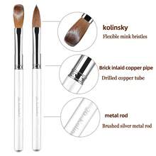 Wholesale Round 100# Kolinsky Acrylic Oval Nail Brush 16/22# Japanese Nail Brush Manicure Brush