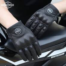 ALPINES FOX New Motorcycle Cycling Gloves Black Summer Leather Motocross Scooter Gloves Retro Biker Touchscreen Motorcyclist Gloves