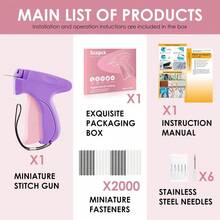 Handheld Clothing Stitch Gun, Quick Fix Tool For Clothes, Includes 6 Needles & 2000 Fasteners (Black/White), Portable Sewing Machine For Home & Travel, Easy To Use, Durable Fabric Repair Kit - Màu tím - Xem 6