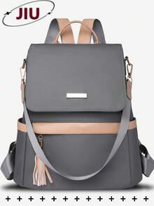 Anti-Theft Nylon Backpack Women Purse, Multi-Function Fashion Day Bag, Multi-Pocket Lightweight Travel Bag, Large Capacity Simple School Bag, Convenient Book Bag, For Students, Travel Vacation, Business Trip, Daily Commuting, Shopping, Office, Dating, Outdoor, Birthday Gift, Holiday Gift, Mochilas