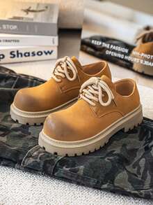 Men's Derby Shoes,Zapatos De Vestir, Formal Shoes, Fashionable Casual Retro Workwear Shoes, Office Shoes Suitable For Campus, Holidays, And Daily Versatile In All Seasons - 棕色 - 查看 1