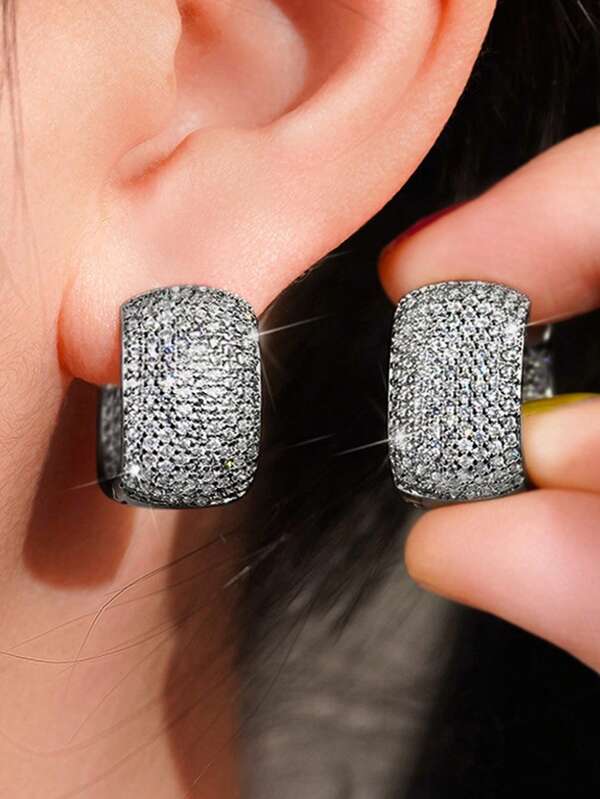 2 piezas de pendientes cúbicos exagerados de moda, regalo de joyería para mujeres, aniversario de boda, fiesta de compromiso, Día de San Valentín