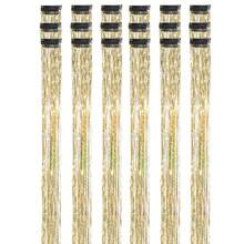 24-Inch Shiny Hair Extensions Clip-In, Heat Resistant, Shiny Fairy Hair Accessories Suitable For Women, Girls, Applicable For Halloween - Gold - View 10