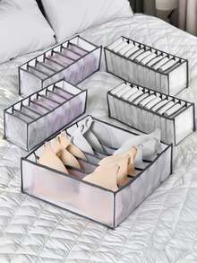 1/3/5 Pcs Lingerie Organizer Boxes, Foldable Underwear Storage Dividers, Closet Bra Drawer Organizer