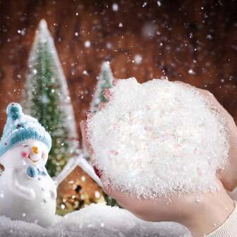 200g falsk snödekoration julsnö, konstgjord snö, plast falska snöflingor för julgransdekoration semesterdekor och vinterdisplayer juldekorationer rumsdekor