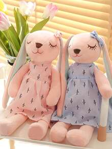 1个可爱兔子毛绒玩偶，设计精美，可作家居装饰玩偶、沙发摆件，适合作为生日、情人节、毕业、母亲节礼物、节日礼物，毛绒玩偶，毛绒制品，生日礼物，史迪奇，可爱小物，玩偶 - 彩色 - 查看 3