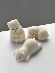 1pc Christmas Polar Bear Candle Mold, Heat-Resistant, Flexible And Easy To Clean, Suitable For DIY Scented Candles, Plaster Fragrance Stones, Resin Casting And More, Multi-Purpose, Suitable For Holiday Decor, Meditation And Home Decoration