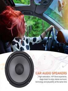 汽车音响喇叭4/5/6英寸600W两分频全频汽车音响扬声器重中低音超薄改装喇叭 - 黑色 - 查看 5