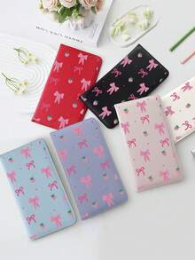 Cherry Bow Car Registration And Insurance Holder, PU Leather Glove Box Organizer,Car Registration And Insurance Holder, Auto Truck Document Wallet Travel Essentials Travel School Back To School School Supplies Holiday Holiday Essentials Vacation Accessories Passport Passport Cover Passport Holder,Ideal Gift For Car, Truck, Motorcycle And Trailer Owners, Also Great As A Christmas, New Year Gift