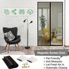1pc Hands-Free Screen Door, Home Anti-Mosquito And Insect Repellent Magnetic Door Curtain, No Drilling Required And Easy To Install, Ventilation And Breathable Screen Door, Home Decoration Door Curtain - Multicolor - View 7