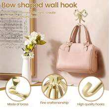 Móc treo tường nơ vàng, móc treo nơ vàng, móc treo tường nơ bằng đồng thau, móc treo cửa, móc treo khăn, móc treo áo khoác bằng đồng thau, móc trang trí cho đám cưới, phòng tắm, phòng khách, trang trí nhà bếp, móc treo tường bằng kim loại đồng thau cho phòng khách phòng tắm - Nhiều màu - Xem 9