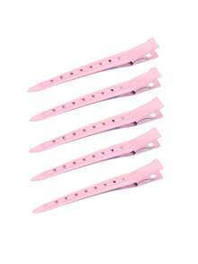 Juego de pinzas de metal para seccionar el cabello, pinzas de rizo para mujeres, pinzas de pico de pato para el cabello, pinzas de cocodrilo, pinzas de metal para el cabello - Rosa - Ver 13