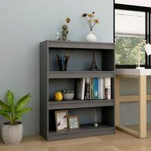 Libreria/divisorio per ambienti Larryhot Grigio 100x30x103 cm Pino massiccio, robusto e durevole, facile da montare, stile decorativo, adatto per riporre soprammobili, statuette, libri, piccoli oggetti, ecc. - Grigio - Visualizzare 2