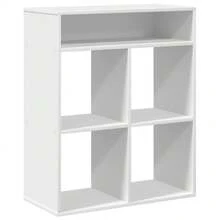 Libreria Larryhot bianca 66x31x80 cm in legno ingegnerizzato, resistente e durevole, facile da montare, stile decorativo, adattA, Per riporre soprammobili, statuette, libri, piccoli oggetti, ecc. - Bianco - Visualizzare 2
