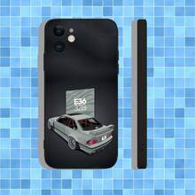 Funda de teléfono de silicona negra suave para iPhone 16, 15, 14, 13, 12, 11, Pro, Max, Plus, X, XS, XR, SE, 8, 7, Mini, con diseño de coche de carreras Oldtimer E36 de 3ª generación - Z4 - Ver 7