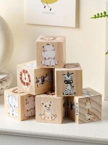 6 件套儿童房装饰，适合男孩和女孩，儿童房装饰水彩架子装饰，适用于卧室游戏室礼物（动物） - 彩色 - 查看 3