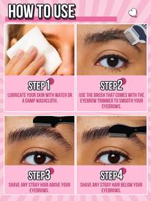 Misslyn Eyebrow Trimmer, Sharp, Contoured To Brow Shape, Non-Slip, Portable, Beginner-Friendly, Eye Makeup, Eyebrows, Eyebrow Grooming, Brow Shaping, 3D Eye Makeup, Students, Beginners, Create Natural Brows - Black - View 5