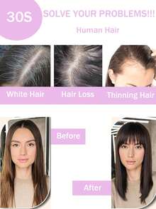 Hair Toppers For Women Real Human Hair Pieces Human Hair Toppers For Women With Bangs Clip In Bangs Hair Extensions For Daily Wear - Natural & Black - View 5
