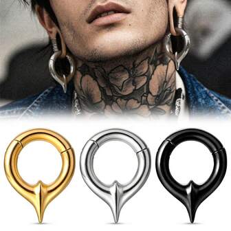 1 pieza 2g(6mm) Pesos de oreja de acero inoxidable 316L de estilo retro para mujeres, aros magnéticos colgantes, joyería corporal punk DIY