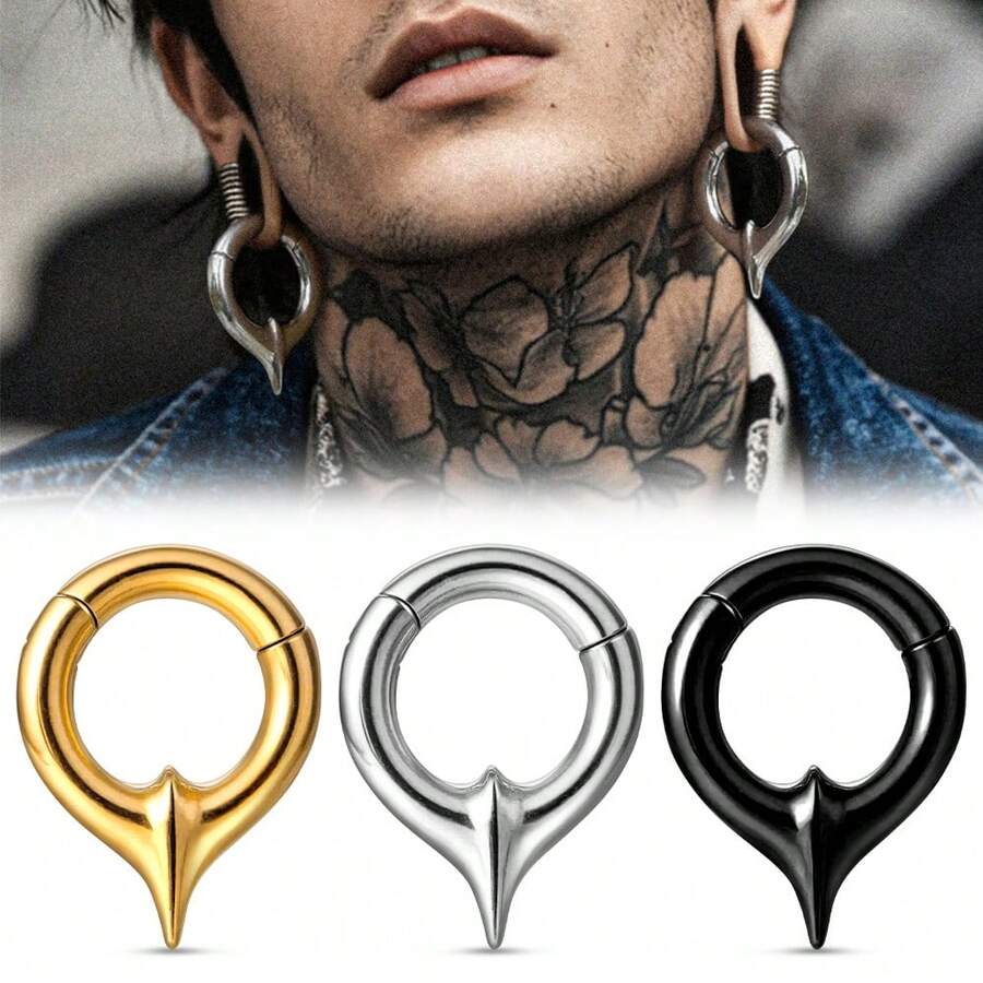 1pc 2g (6mm) Vintage 316L Stainless Steel Earrings, Magnetic Earrings For Women, Can Be Used As Ear Piercing Jewelry, Punk Style DIY