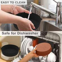 Silicone Air Fryer Basket.,Air Fryer Baking Tray, Special Barbecue Tray Reusable Silicone Air Fryer Liners With Handles, Heat-Resistant Air Fryer Basket Alternatives, Non-Stick Silicone Air Fryer Pot, Easy To Clean And Dishwasher , Silicone Material, Prevents Sticking And Mess, Perfect For Baking, Roasting For Baking And Grilling, Holiday Parties, New Year Christmas Supplies. - Nhiều màu - Xem 7