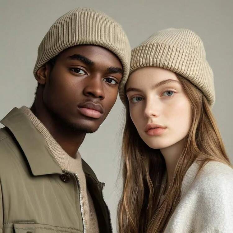 12-Pack de Gorros de Invierno Tejidos para Hombres y Mujeres, Gorros de Calavera Cálidos y Acogedores, Compra al por Mayor - Rojo - Añade 11