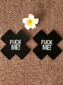 2pcs Disposable Breathable Cross/FM Logo Breast Nipple Covers, For Rave - 彩色 - 查看 11