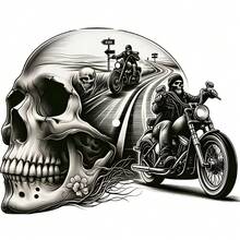 1/2/3 Stücke Totenkopf Ritter Bügelbild Patches - Strapazierfähiges Polyester, leicht zu reinigen, ideal für DIY T-Shirts, Jeans, Rucksäcke - Fügen Sie modische Motorrad-Designs mit Totenkopf- und Ritter-Motiven hinzu, um einzigartige Handwerke und Styles zu kreieren