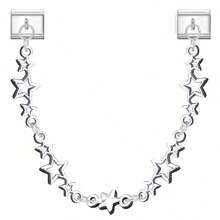 Pulseira modular DIY de duas voltas, decorada com flores, borboletas, corações, estrelas e luas. Ideal como presente para amigos e casais, perfeita para o Natal, Ano Novo, Halloween e Dia dos Namorados. Design encantador, feita em aço inoxidável. - M292969 M292970 - Ver 6