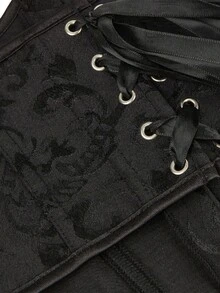 Women's Vintage Jacquard Waist Trainer, Tight Tummy Control Corset Waist Belt For Outerwear Halloween Costume