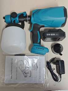 Cordless Electric Paint Sprayer, Replacement Type Paint Sprayer, With 900ml Container, Rubber Coated Non-Slip Handle, Suitable For Home Wall Painting, Furniture Coating And More