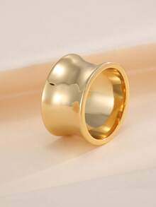 Chunky Rings Brass Plated 18K Gold Overlapping Rings For Women - Stackable, Hypoallergenic & Fade-Resistant Gifts For Girlfriend, Mother, Wife - Gold Model 2 - View 10