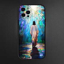 Funda de Teléfono de Cristal de Iglesia Clásica de Jesús Cristo compatible con  16,15,14,13,12,11 Plus, Pro Max, funda de silicona suave negra, funda compatible con  17, funda de  17 Pro, funda de  17 Pro Max - z4 - Ver 7
