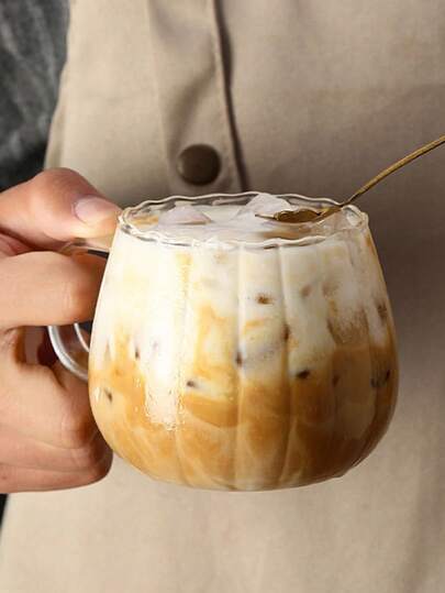 Pumpkin Shaped Glass Cup - High Borosilicate Glass Water Cup , Suitable For Coffee, Juice, Milk, Tea, Ideal Choice For Summer And Winter Drinks