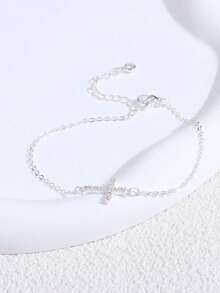 1入組女性流行十字吊墜手鏈適用於每天穿戴 - 彩色 - 查看 7