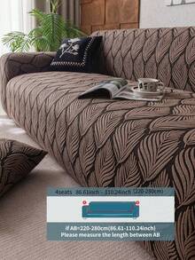 غطاء قابل للتمدد لأريكة بنمط الأوراق ، غطاء فلين كوالي مناسب للكل المواسم بطريقة بوهيمية كاملة لحماية الأريكة مع مقبض مانع للانزلاق ، قابل للغسيل ، مناسب للغرف المعيشة وغرف النوم والخارجية ، مناسب لمقعد أريكة 1/2/3/4/5 مقاعد ، شرائط مانعة للانزلاق مجانية