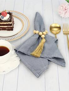 6pcs Modern Minimalist Fresh Lightweight Breathable Striped Polyester Napkins, Suitable For Home, Daily Use, Party, Banquet, Picnic, Tabletop Decor, Wiping Cups - Multicolor - View 5