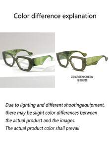 1 Pair Women Leopard Print Retro Square Clear Lens Glasses, Suitable For Daily Outfit, Street Fashion And Photography - Olive Green - View 7