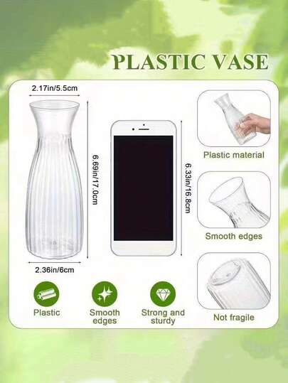 1/2/5/8/ Plastic Gestreepte Vases, Transparent Flower Vases Bloemen Arrangement Crafts Various Bouquets ation, Displays, Festivals Home Applicable Tabletop, Wedding, Dinner Room Glass Vase view 10