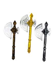 1pc Plastic Toy Battle Axe, Halloween Performance Weapon Prop Plastic Knife Sword Axe,For Summer Costume - Multicolor - View 9