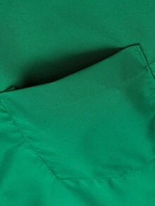 Rand paul Men's Casual Social Short Sleeve Plain Shirt With Pocket In Slightly Stretch Polyester - Dark Green - View 4