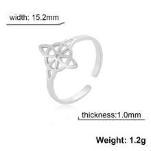 TEAMER 1pc Vintage Stainless Steel Multi-Layer Witch Knot Adjustable Ring, Unisex Fashion Lucky Commemorative Gift For Friends - Simple Series - View 15